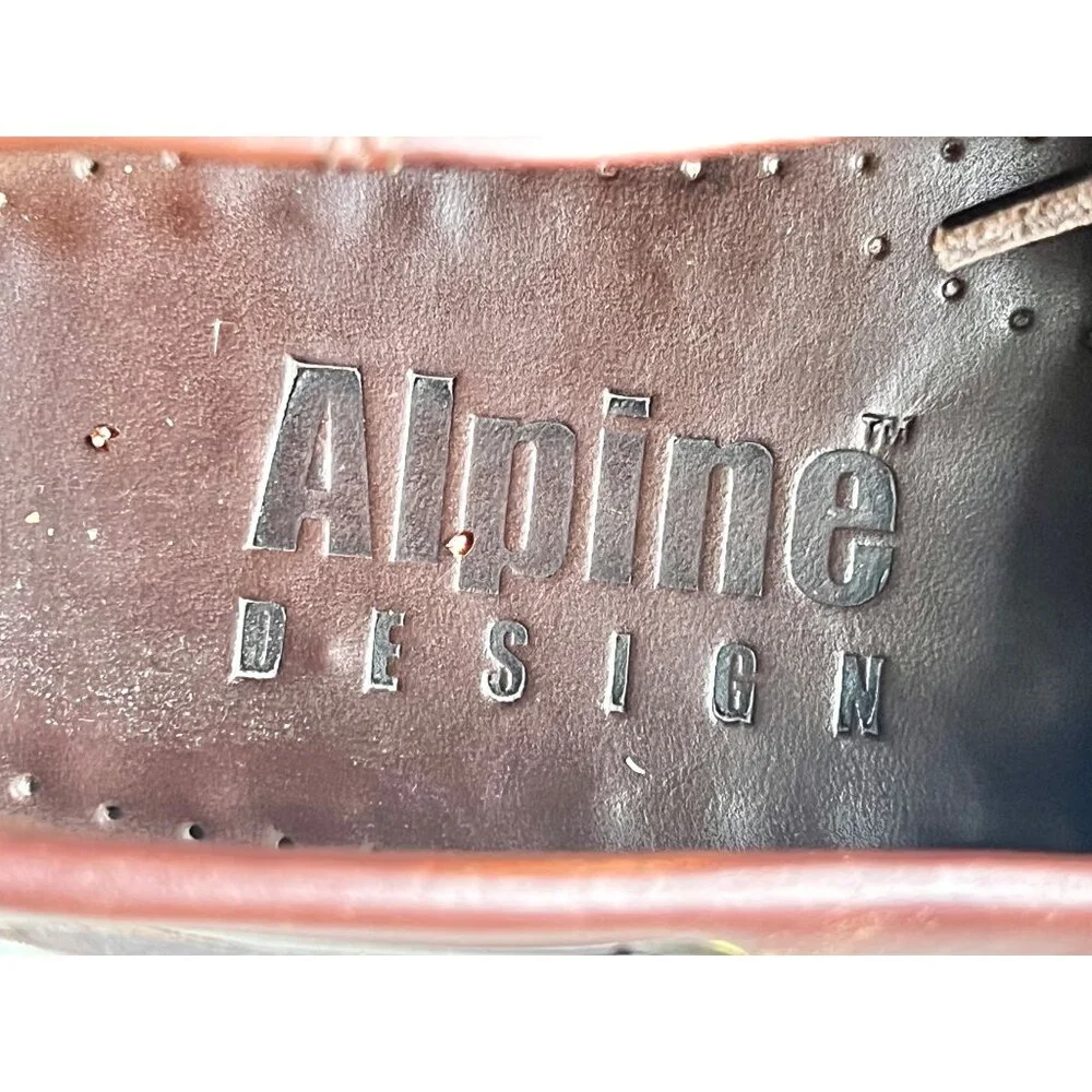 Alpine Design Mens Boat Shoes Size 10.5 D Leather Brown Casual Deck Loafers